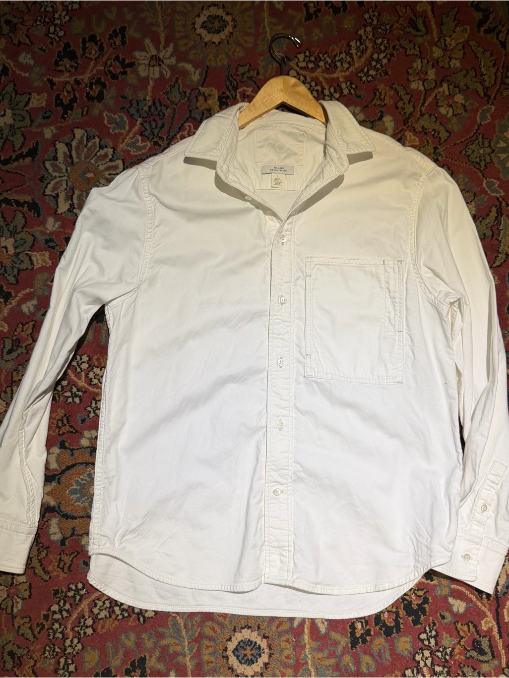 Cos Men's Off-White Casual Button-Down Shirt
